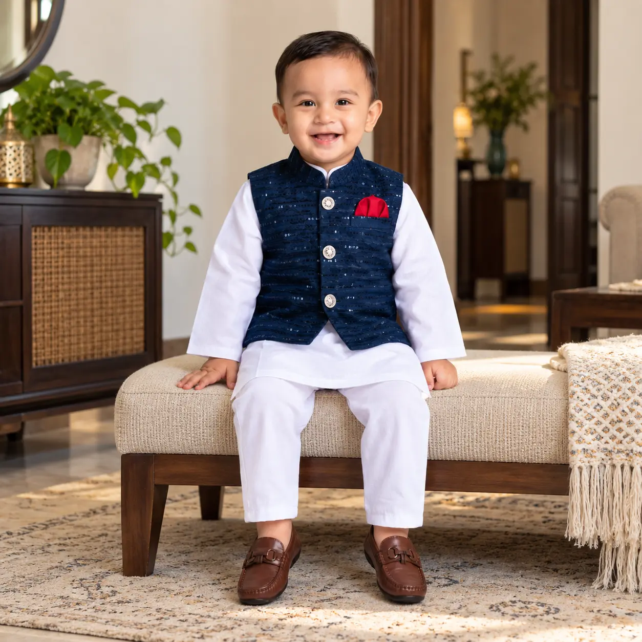 Pajnabi Dress Kids or Boy in Festive Waistcoat Outfit